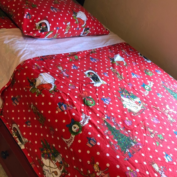 Pottery Barn Bedding Pottery Barn Grinch Christmas Flannel Sheets